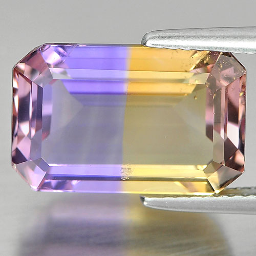 Ametrine Bi Color 7.96 Ct. Octagon 14.3 x 9.5 Mm. Natural Gemstone Unheated