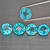 Natural Paraiba Color Apatite 4.78 Ct. 5 Pcs Round Shape 6 Mm Gemstne From Tanzania