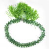 Unheated 55.75 Ct Briolette Natural Gemstones Green Apatite Beads Length 8 Inch.