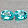 Natural Neon Blue Paraiba Color Apatite 0.97 Ct. 2 Pcs Oval Shape 6 x 4.2 Mm