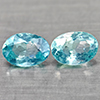 Natural Neon Blue Paraiba Color Apatite 1.08 Ct. 2 Pcs Oval Shape 6.1 x 4.2 Mm