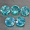 Natural Paraiba Color Apatite 2.72 Ct. 5 Pcs Round Shape 5.2 Mm Gemstones From Tanzania