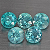 Natural Paraiba Color Apatite 2.72 Ct. 5 Pcs Round Shape 5.2 Mm Gemstones From Tanzania