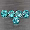 Natural Paraiba Color Apatite 2.68 Ct. 5 Pcs Round Shape 5.3 Mm Gemstones From Tanzania