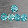 Natural Paraiba Color Apatite 2.62 Ct. 5 Pcs Round Shape 5 Mm Gemstones From Tanzania