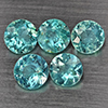 Natural Paraiba Color Apatite 2.60 Ct. 5 Pcs Round Shape 5.2 Mm Gemstones From Tanzania
