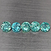 Natural Paraiba Color Apatite 2.44 Ct. 5 Pcs Round Shape 5.3 Mm Gemstones From Tanzania