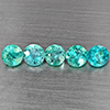 Natural Paraiba Color Apatite 3.12 Ct. 5 Pcs Round Shape 5.2 Mm Gemstones From Tanzania