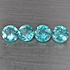 Natural Paraiba Color Apatite 2.06 Ct. 4 Pcs Round Shape 5.1 Mm Gemstones From Tanzania