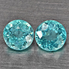 Natural Paraiba Color Apatite 1.22 Ct. 2 Pcs Round Shape 5.3 Mm Gemstones From Tanzania