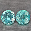 Natural Paraiba Color Apatite 1.20 Ct. 2 Pcs Round Shape 5.3 Mm Gemstones From Tanzania