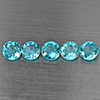 Natural Paraiba Color Apatite 2.70 Ct. 5 Pcs Round Shape 5.3 Mm Gemstones From Tanzania