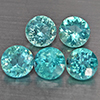 Natural Paraiba Color Apatite 2.86 Ct. 5 Pcs Round Shape 5.2 Mm Gemstones From Tanzania