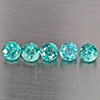 Natural Paraiba Color Apatite 3.36 Ct. 5 Pcs Round Shape 5.4 Mm Gemstones From Tanzania