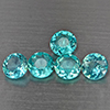 Natural Paraiba Color Apatite 2.41 Ct. 5 Pcs Round Shape 5.2 Mm Gemstones From Tanzania