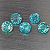 Natural Paraiba Color Apatite 2.73 Ct. 5 Pcs Round Shape 5.3 Mm Gemstones From Tanzania