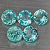 Natural Paraiba Color Apatite 2.66 Ct. 5 Pcs Round Shape 5.1 Mm Gemstones From Tanzania