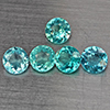 Natural Paraiba Color Apatite 2.46 Ct. 5 Pcs Round Shape 5.2 Mm Gemstones From Tanzania