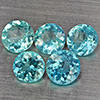 Natural Paraiba Color Apatite 2.25 Ct. 5 Pcs Round Shape 5.3 Mm Gemstones From Tanzania