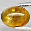 Natural Yellowish Green Cats Eye Apatite 2.86 Ct. Oval Cabochon Shape 8.6 x 6.2 Mm Gemstone