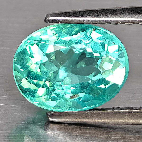 Natural Paraiba Color Apatite Gemstones 1.26 Ct. Oval Shape 7.4 x 5.6 Mm.