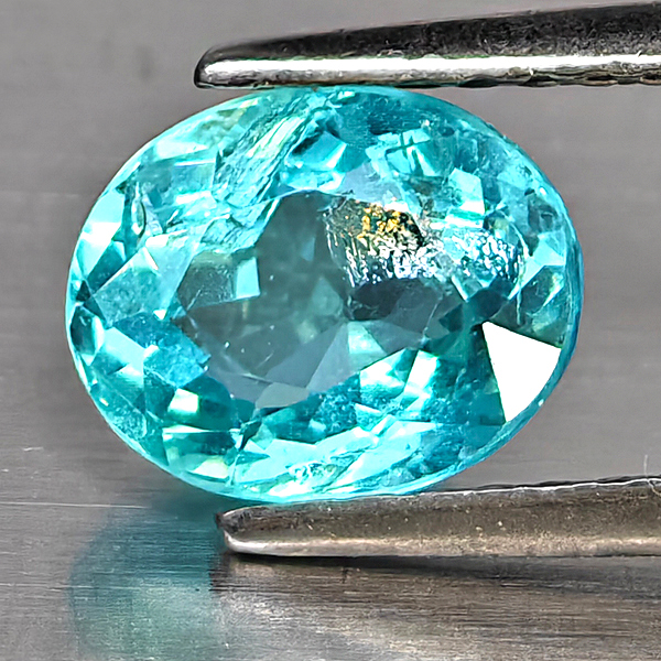 Natural Neon Blue Paraiba Color Apatite Gemstones 1.26 Ct. Oval Shape 7.4 x 6 Mm.