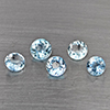 Natural Baby Blue Aquamarine 1.75 Ct. 5 Pcs Round Shape Gemstone From Brazil
