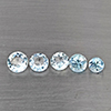 Natural Baby Blue Aquamarine 1.54 Ct. 5 Pcs Round Shape Gemstone From Brazil