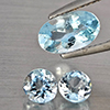 Natural Baby Blue Aquamarine 1.95 Ct. 3 Pcs Mixed Shape Gemstone From Brazil