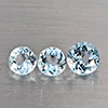 Natural Baby Blue Aquamarine 1.68 Ct. 3 Pcs Round Shape Gemstone From Brazil