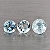Natural Baby Blue Aquamarine 1.08 Ct. 3 Pcs Round Shape Gemstone From Brazil