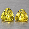Natural Yellow Beryl 1.28 Ct. 2 Pcs Trilliant Shape 6 Mm Gemstone from Brazil