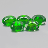 Green Chrome Diopside 4.13 Ct. 5 Pcs. Oval Shape 7 x 5.1 Mm. Natural Gems Russia