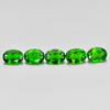 Green Chrome Diopside 3.87 Ct. 5 Pcs. Oval Shape Natural Gemstones Unheated