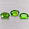 Natural Green Chrome Diopside 1.18 Ct. 3 Pcs Oval Shape 6.1 x 4.2 Mm Gemstones From Russia