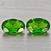 Natural Green Chrome Diopside 0.80 Ct. 2 Pcs Oval Shape 6.1 x 4.1 Mm Gemstones From Russia