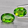 Natural Green Chrome Diopside 0.85 Ct. 2 Pcs Oval Shape 6.2 x 4.2 Mm Gemstones From Russia