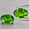 Natural Green Chrome Diopside 0.74 Ct. 2 Pcs Oval Shape 6.3 x 4.2 Mm Gemstones From Russia