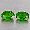 Natural Green Chrome Diopside 0.95 Ct. 2 Pcs Oval Shape 6 x 4 Mm Gemstones From Russia