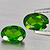 Natural Green Chrome Diopside 0.89 Ct. 2 Pcs Oval Shape 6.2 x 4.2 Mm Gemstones From Russia
