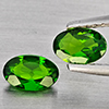 Natural Green Chrome Diopside 0.72 Ct. 2 Pcs Oval Shape 6.2 x 4.2 Mm Gemstones From Russia