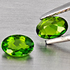 Natural Green Chrome Diopside 0.77 Ct. 2 Pcs Oval Shape 6 x 4.2 Mm Gemstones From Russia