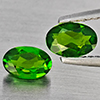 Natural Green Chrome Diopside 0.81 Ct. 2 Pcs Oval Shape 6 x 4 Mm Gemstones From Russia
