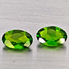 Natural Green Chrome Diopside 0.84 Ct. 2 Pcs Oval Shape 6.2 x 4.2 Mm Gemstones From Russia