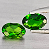 Natural Green Chrome Diopside 0.38 Ct. 2 Pcs Oval Shape 6 x 3.9 Mm Gemstones From Russia