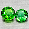 Natural Green Chrome Diopside 0.51 Ct. 2 Pcs Round Shape Gemstone From Russia