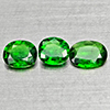 Natural Green Chrome Diopside 0.67 Ct. 3 Pcs Oval Shape Gemstone From Russia
