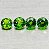 Natural Green Chrome Diopside 0.55Ct. 4 Pcs Round Shape 3Mm Gemstone From Russia