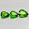 Natural Green Chrome Diopside 1.08 Ct. 3 Pcs Pear Shape Gemstone From Russia