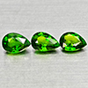 Natural Green Chrome Diopside 0.78 Ct. 3 Pcs Pear Shape Gemstone From Russia